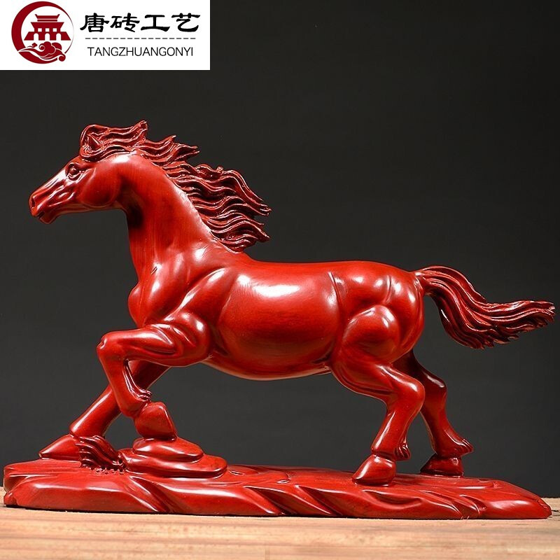 黑檀木雕馬擺件 匠心工藝，馬到成功